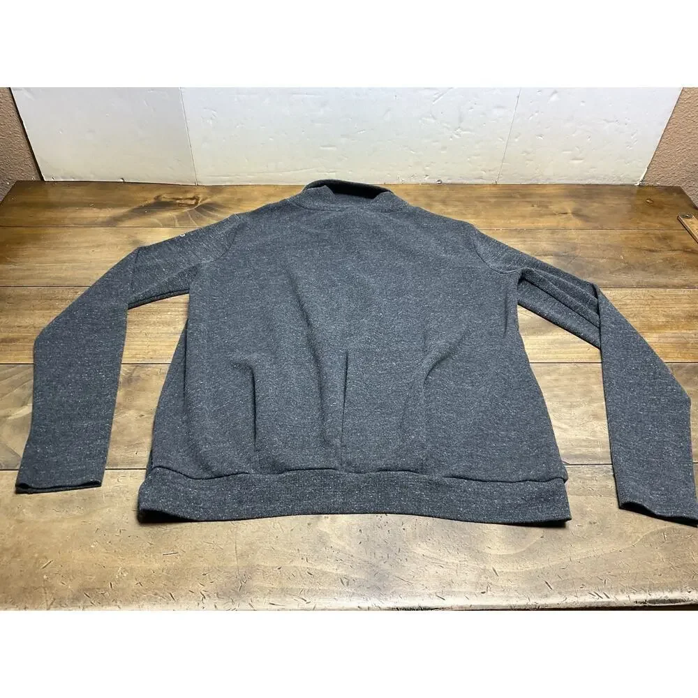 Alo Yoga Haze Funnel Neck Pullover Sweatshirt Gray Athleisure Athletic Womens L